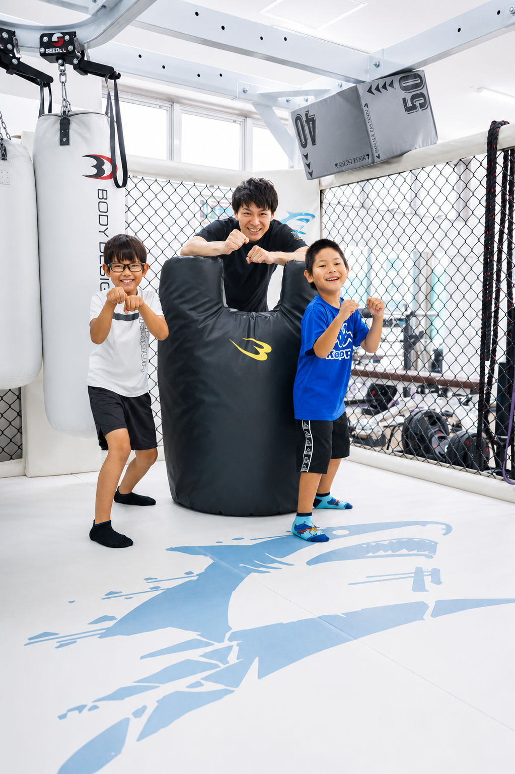 リングを備えたShark Style Gym本八幡の施設内